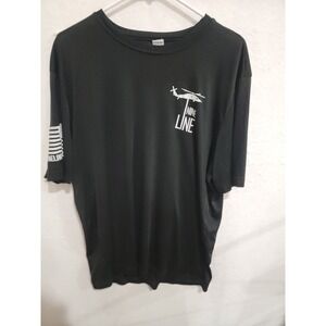 Nine Line Apparel Mens XL Black Sport-Tek T-Shirt Distressed Flag Helicopter